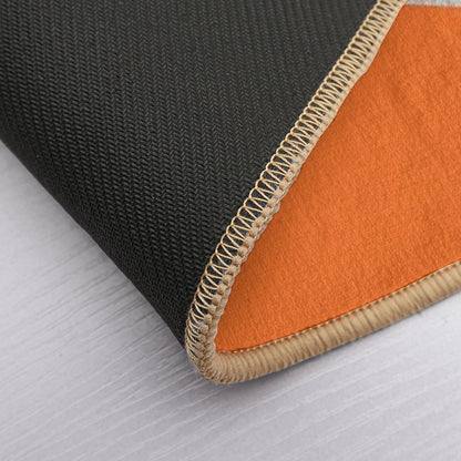 Grey Orange And Concrete Color Block Bath Mat
