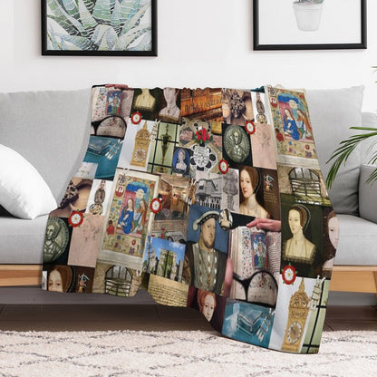 Anne Boleyn Collage Throw Blanket