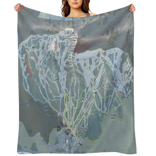 Fernie Resort Trail Map Throw Blanket