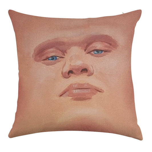 Smug Erling Haaland Face Linen Throw Pillow Cover