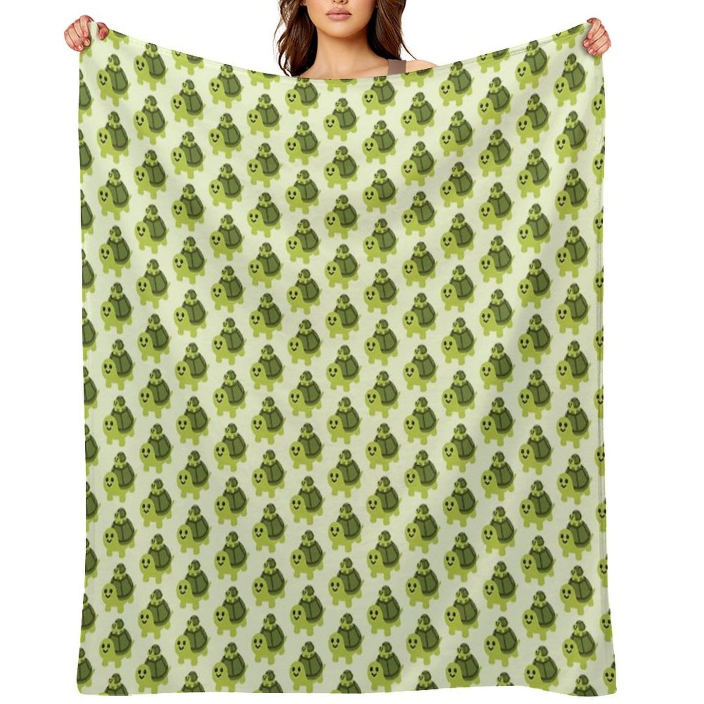 Two Turtles Small Turtle Tortoise Cute Happy Emoji Throw Blanket