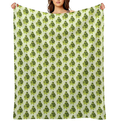 Two Turtles Small Turtle Tortoise Cute Happy Emoji Throw Blanket