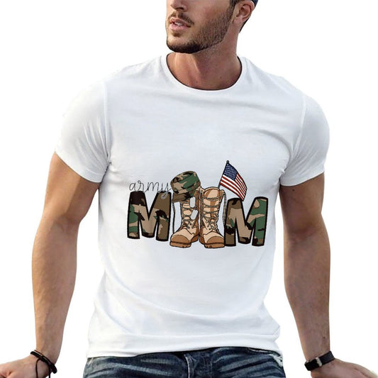 Proud Army Mom Trendy Army Mother Soldier Military Mom  Odor-resistant T-Shirt
