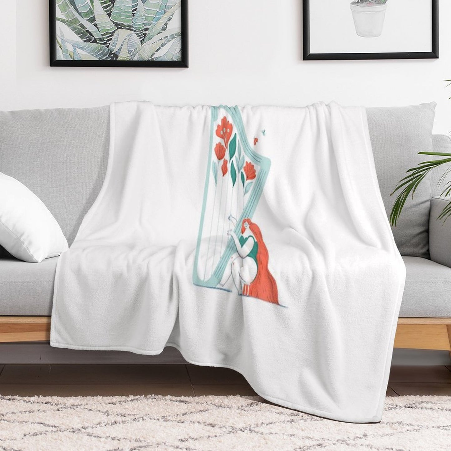 Floral Melody Throw Blanket