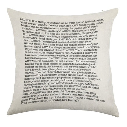 Amy March's Economic Proposition Speech Linen Throw Pillow Cover