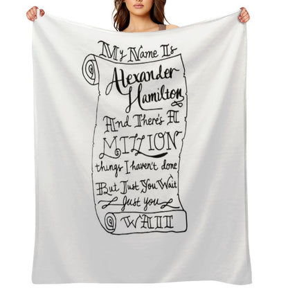 Alexander Hamilton Scroll Throw Blanket