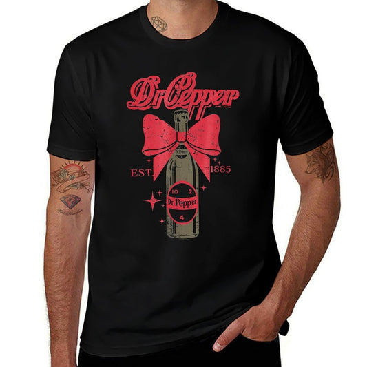 Dr. Pepper Christmas Red Bow Soda Vintage  Tagless Design T-Shirt