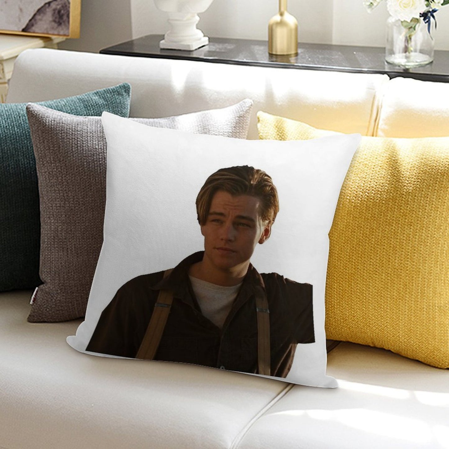 Jack Dawson from Titanic Soft Shrink-Resistant Throw Pillow