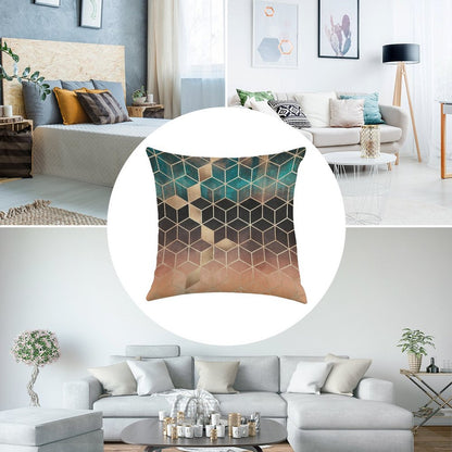 Ombre Dream Cubes Linen Throw Pillow Cover