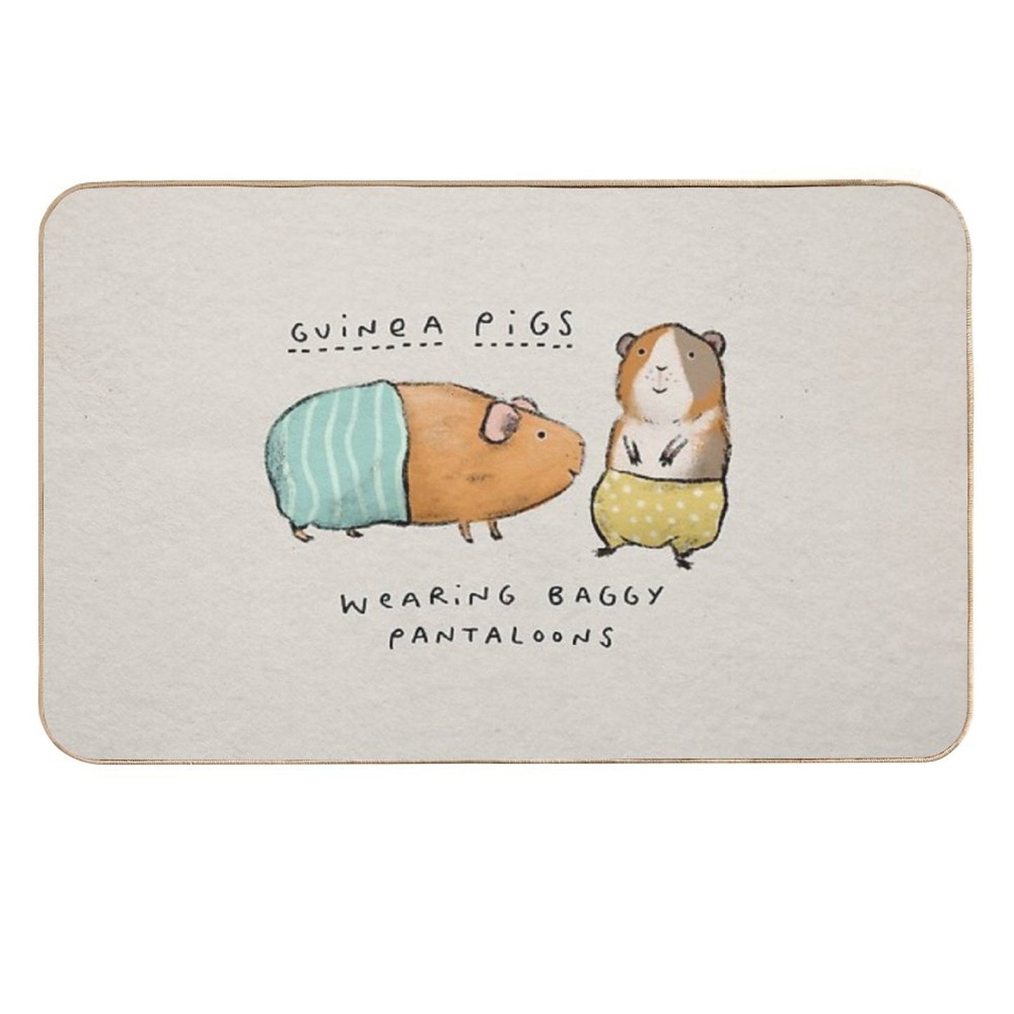 Guinea Pigs Wearing Baggy Pantaloons  Toxin-Free Bath Mat