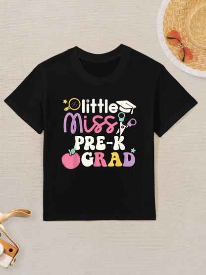 Lil Miss Pre-K Grad Graduation Last Day of School Kids T-Shirt