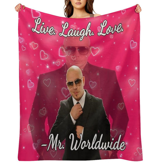Mr Worldwide Pitbull Valentine Throw Blanket