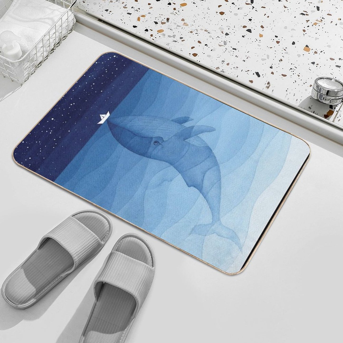 Blue Whale, Sea Animal Bath Mat