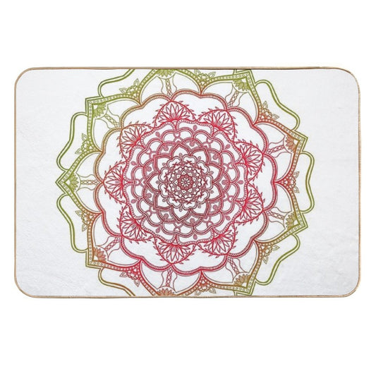 Rose of Duality (Light Mandala)  Slip-Resistant Bath Mat