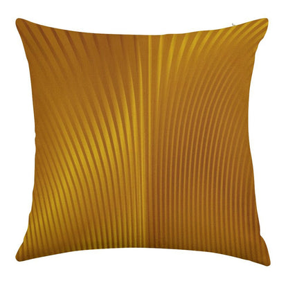 Golden Art Deco Pattern Linen Throw Pillow Cover