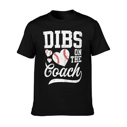 Womens Womens Dibs On The Coach - Coach&#39;s Wife Quote Baseball Mom T-Shirt