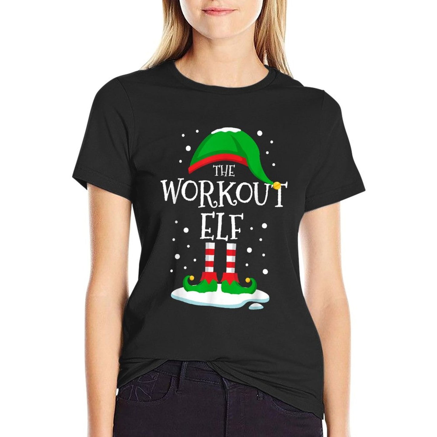 The Workout Elf Christmas Family Matching Xmas Group Funny  Fade-proof Color T-Shirt