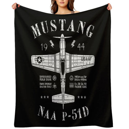 P-51 Mustang Throw Blanket