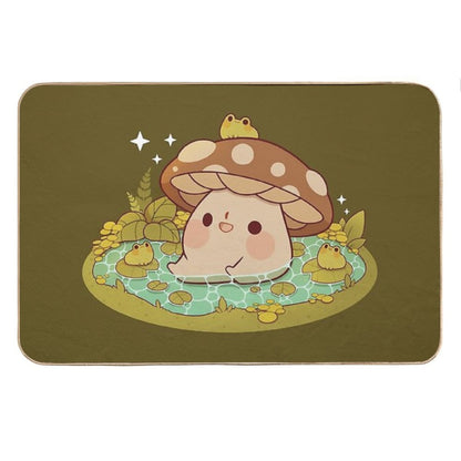 Cute Mushroom in A Frog Pond Bath Mat