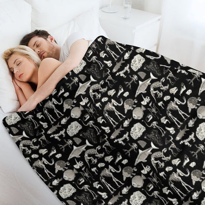 Paleontology Illustration Throw Blanket