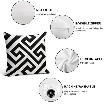 Throw Pillow  Cushion in Maze Print Design Soft Washable Throw Pillow