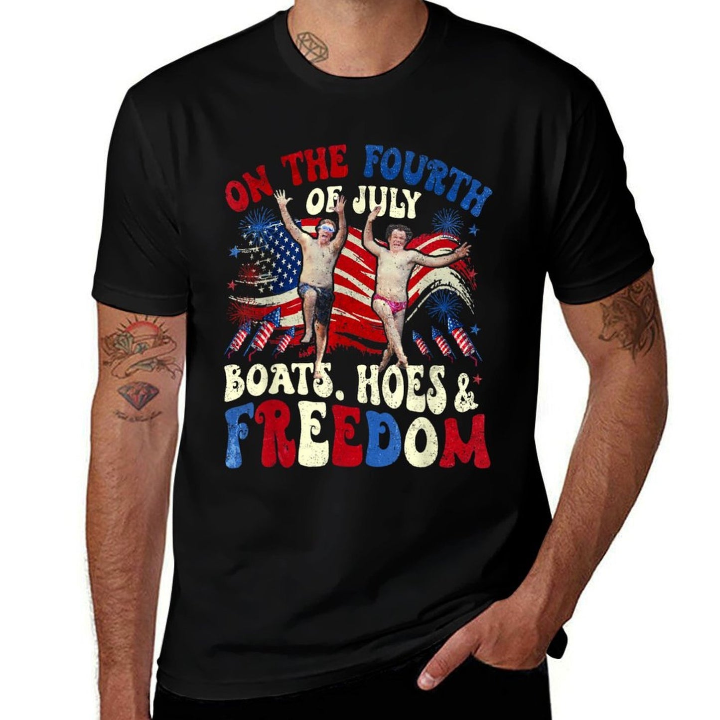 On The Fourth Of July Boats, Hoes & Freedom  Relaxed-fit T-Shirt