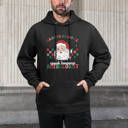 Retro Santas Favorite Speech Language Christmas SLP Moisture-Wicking Hoodie
