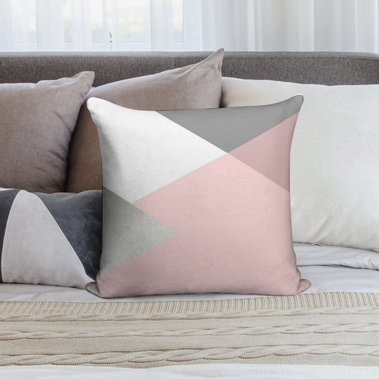 Geometrics - Grey Blush Silver Soft Gift Ready Throw Pillow