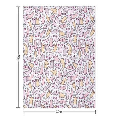 Adorable Axolotls Throw Blanket