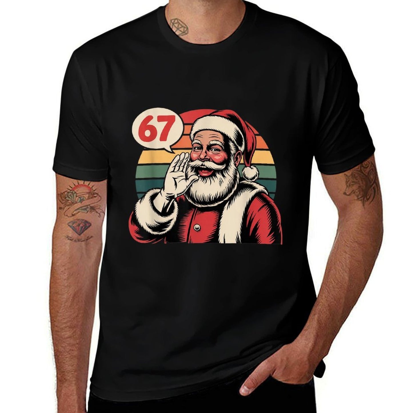 Funny Christmas Six Seven 67 Meme Brainrot Santa Claus Boys  Classic T-Shirt