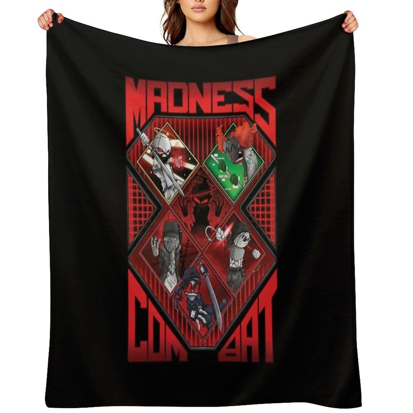 Madness Combat ALL 6 MAIN CHARACTERS ART Throw Blanket