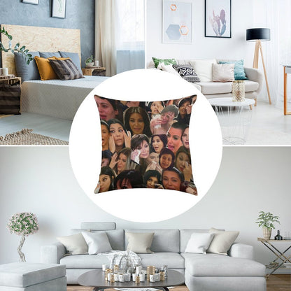 Kardashian's Crying Collage Linen Throw Pillow Cover