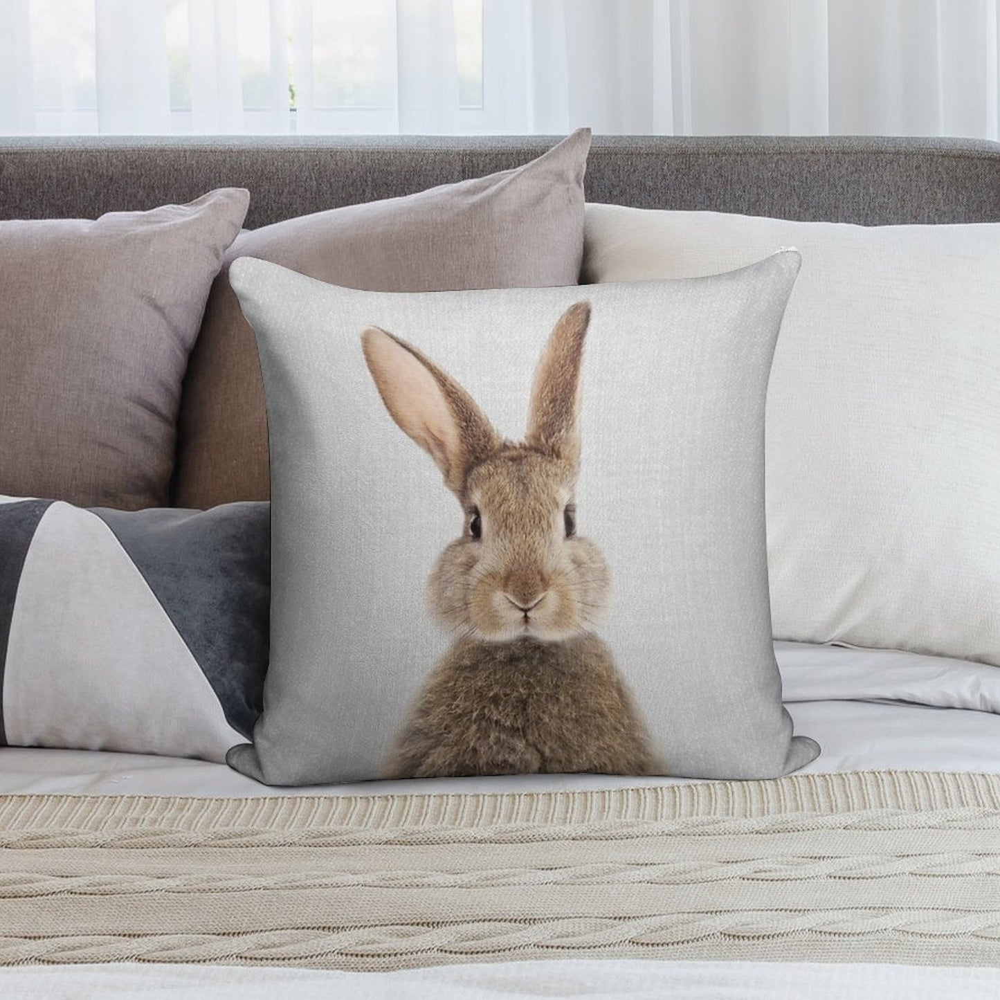 Rabbit - Colorful Soft Shrink-Resistant Throw Pillow