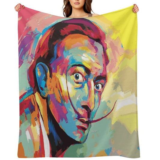 Salvador Dali Portrait Throw Blanket
