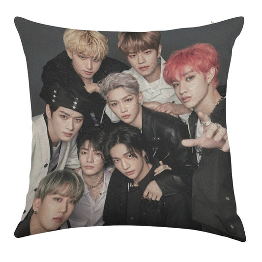 Stray Kids Linen Throw Pillow Cover