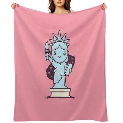 Cute Miss Liberty Throw Blanket