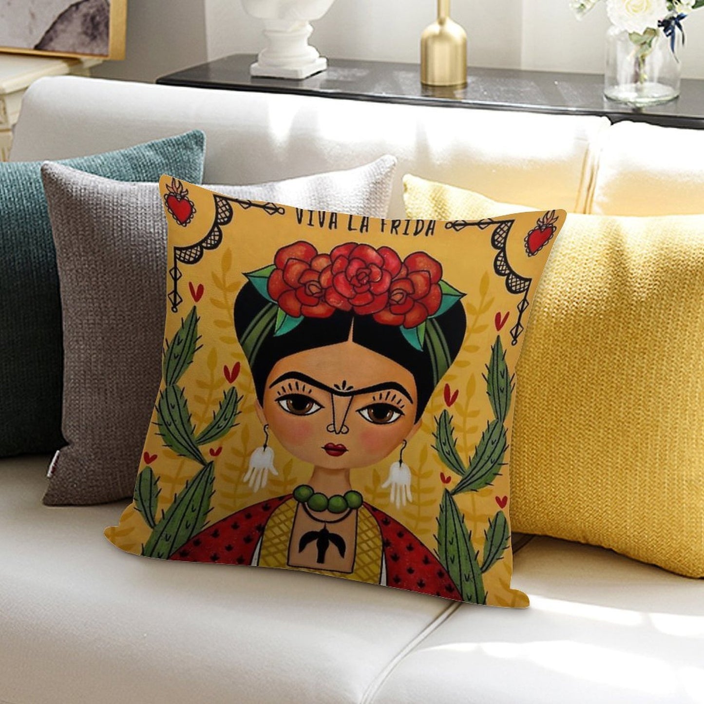 Frida Kahlo Illustration Soft Ultra-Soft Texture Throw Pillow