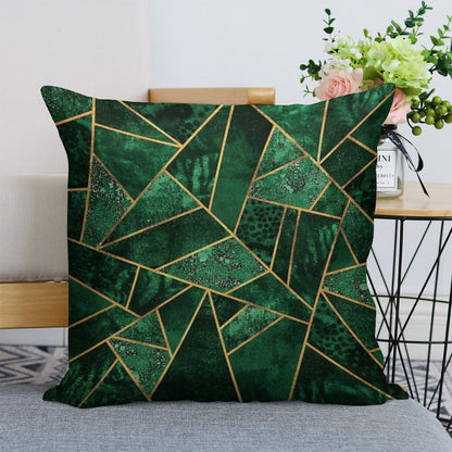 Deep Emerald Linen Throw Pillow Cover