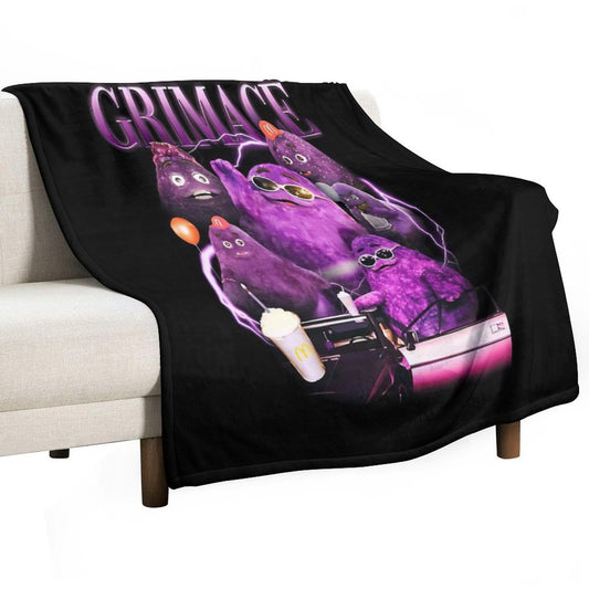 Grimace in 90s Throw Blanket