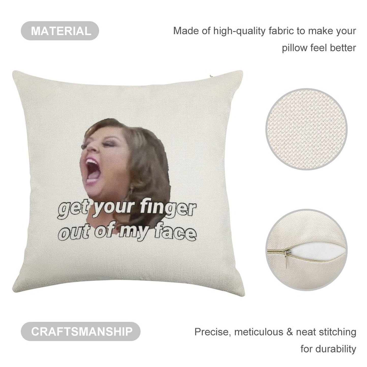 Dance Moms Get Your Finger Out Of My Face Linen Throw Pillow Cover