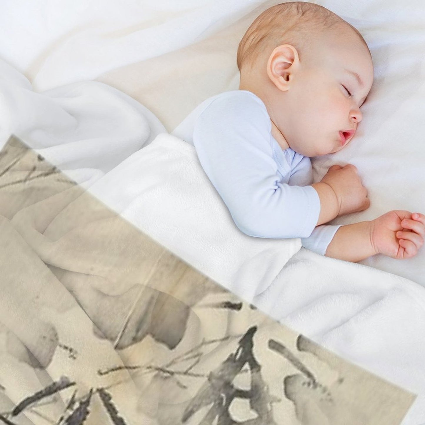 Bamboo in Snow Throw Blanket