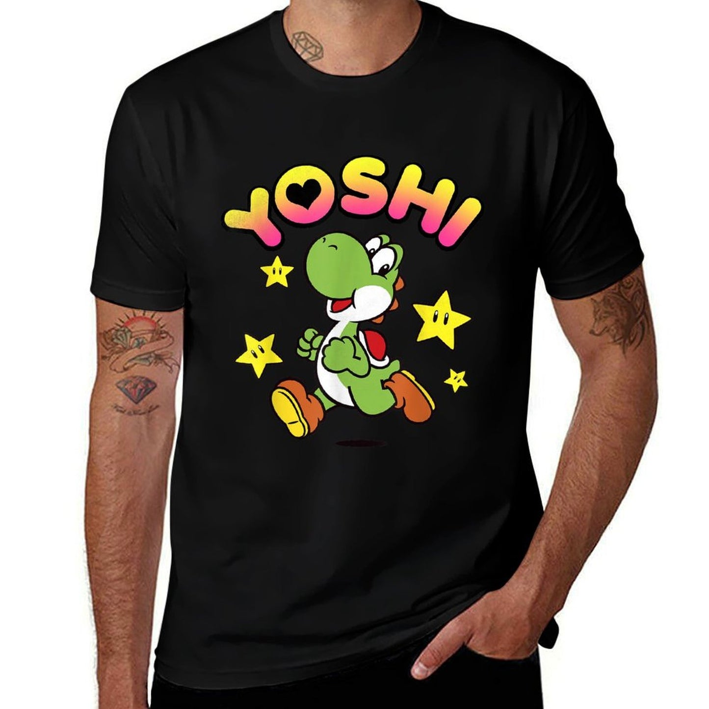 Nintendo Super Mario Yoshi Star Power Sprint Graphic  Relaxed-fit T-Shirt