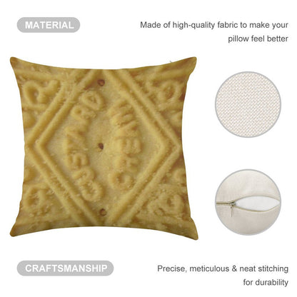Custard Cream Linen Throw Pillow Cover