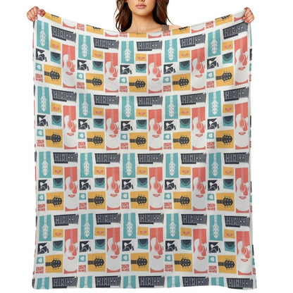 Guitar Collage Throw Blanket