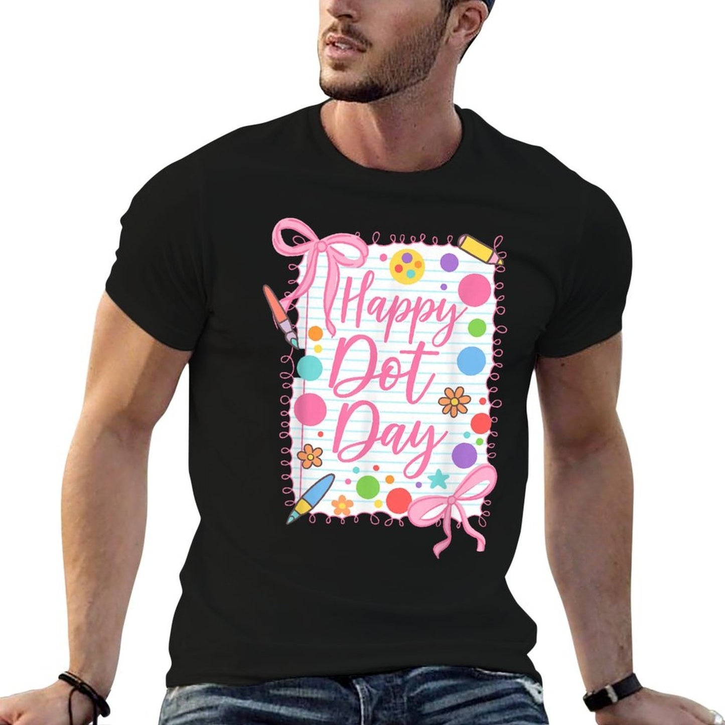 Happy Dot Day Bow Coquette for Teacher Girls  Tagless Design T-Shirt