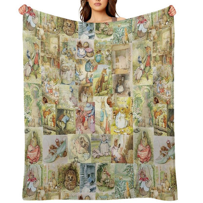 Beatrix Potter Collage Throw Blanket