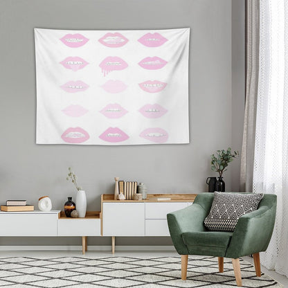 Pink And Blush Lipstick Lips Tapestry