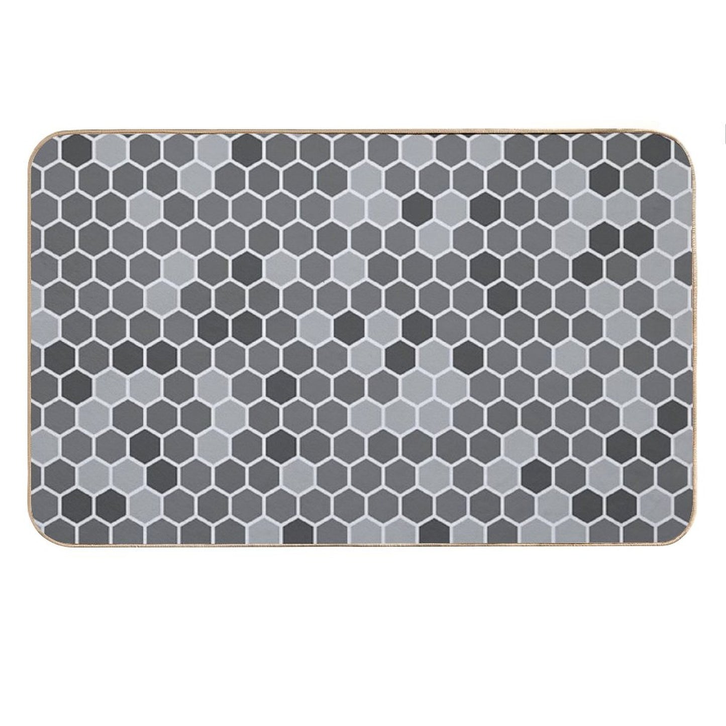 Grey Hexagon Bath Mat