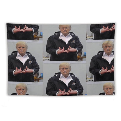Donald Trump Suwoo Gang Sign Tapestry