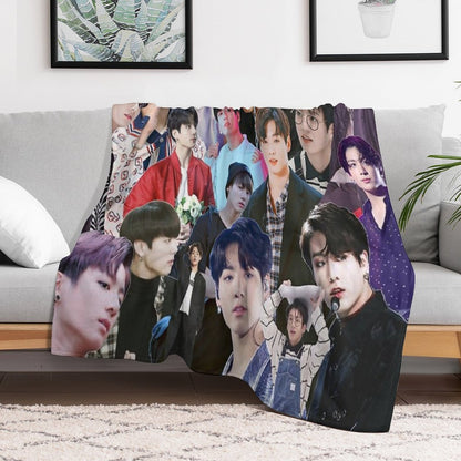 Jungkook BTS Collage Throw Blanket